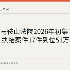 回顾：马鞍山法院2026年初集中执行行动 执结案件17件到位51万余元