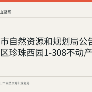 马鞍山市自然资源和规划局公告作废雨山区珍珠西园1-308不动产登记证明