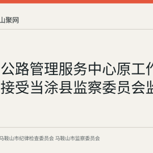 当涂县公路管理服务中心原工作人员谷俊接受当涂县监察委员会监察调查