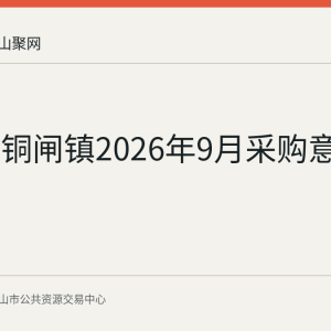 含山县铜闸镇2026年9月采购意向公示